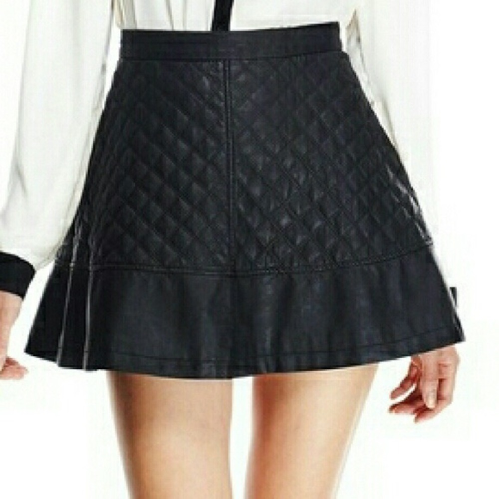 Black faux leather skirt